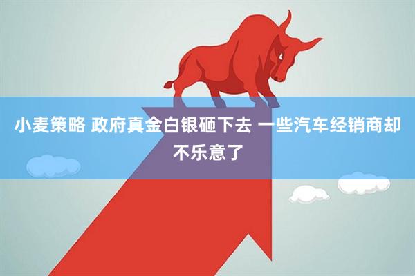 小麦策略 政府真金白银砸下去 一些汽车经销商却不乐意了