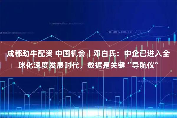 成都劲牛配资 中国机会｜邓白氏：中企已进入全球化深度发展时代，数据是关键“导航仪”