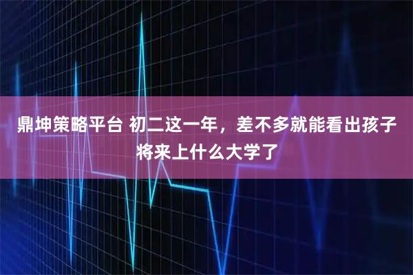 鼎坤策略平台 初二这一年，差不多就能看出孩子将来上什么大学了
